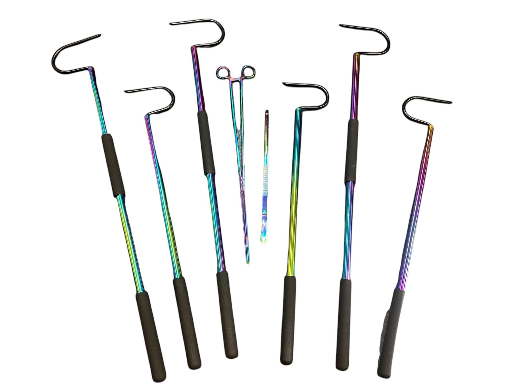 LABP Holographic Reptile Feeding Tool Set – Snake Hook & Feeding Tongs Bundle