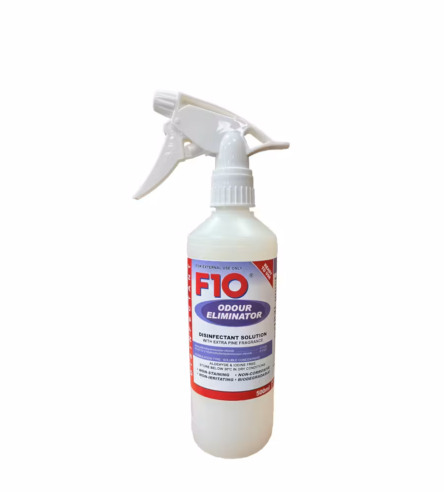 F10 Odour Eliminator 500ml – Reptile Safe Disinfectant & Smell Remover Spray