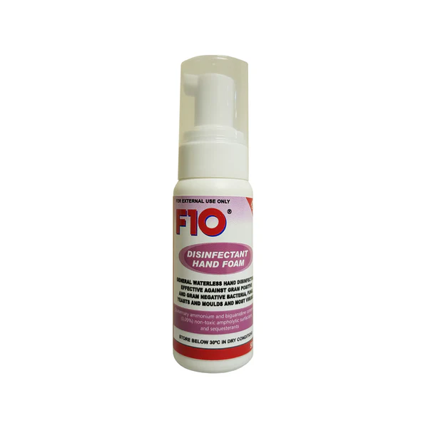 F10 Hand Foam Sanitiser 50ml – Alcohol-Free Antibacterial Hand Disinfectant