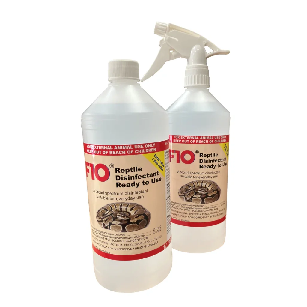 F10 Reptile Disinfectant Ready to Use 1L – Veterinary Grade Vivarium Cleaner Spray
