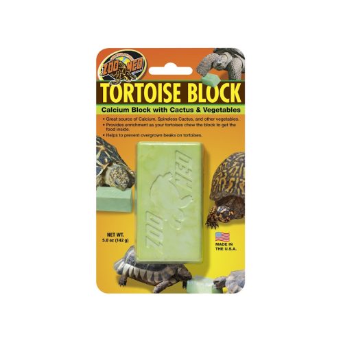 Zoo Med Tortoise Block – Calcium & Enrichment Food Block for Tortoises