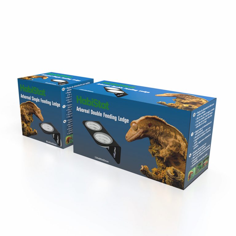 HabiStat Arboreal Feeding Ledge – Single & Double Cup for Crested Geckos