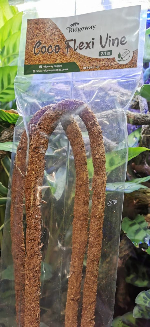 Ridgeway Coco Fibre Flexi Vine – Bendable Climbing Vine for Reptiles (2.1m Twin Pack)