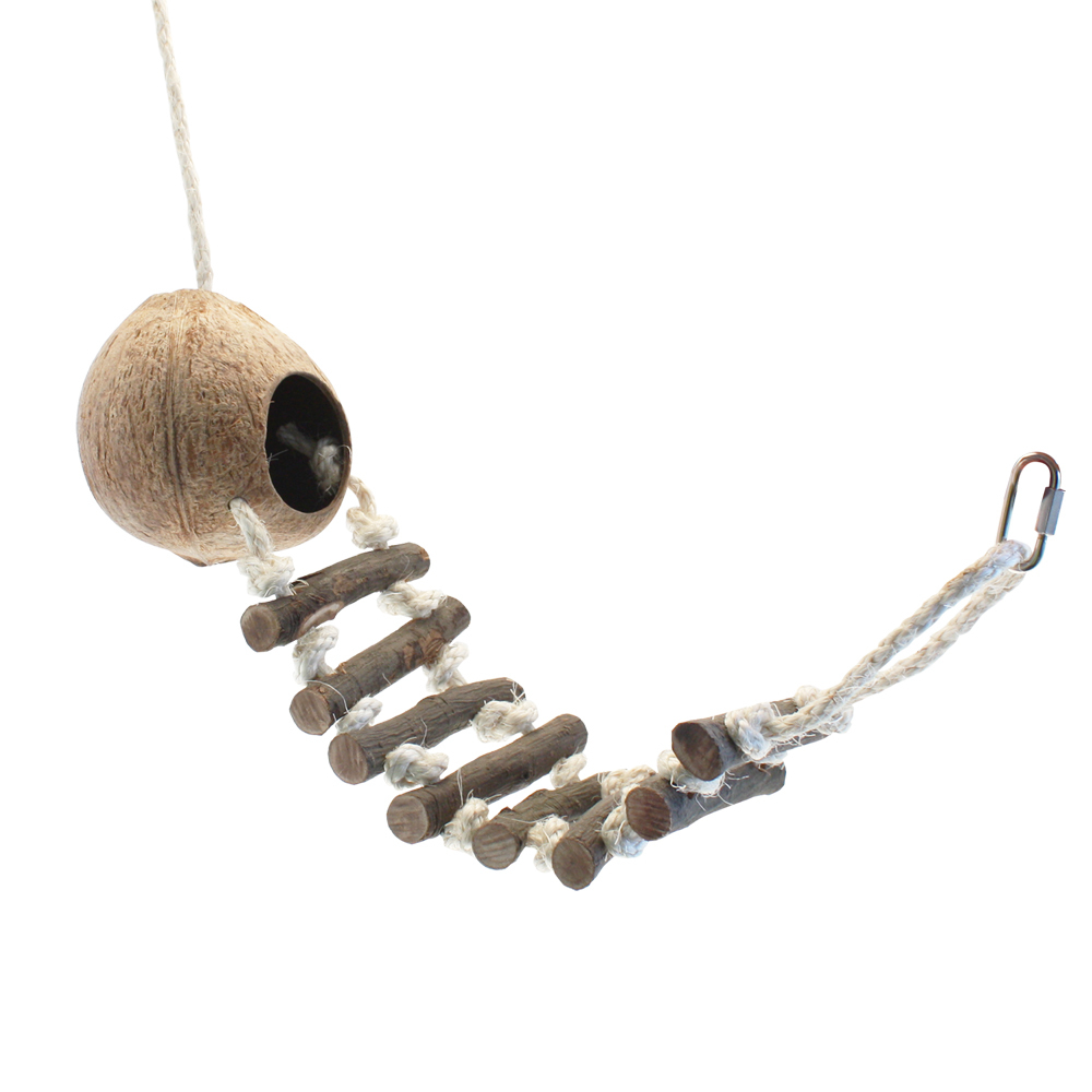 Nature First Hammock Hideaway – Rope Bridge & Coconut Hide for Reptiles