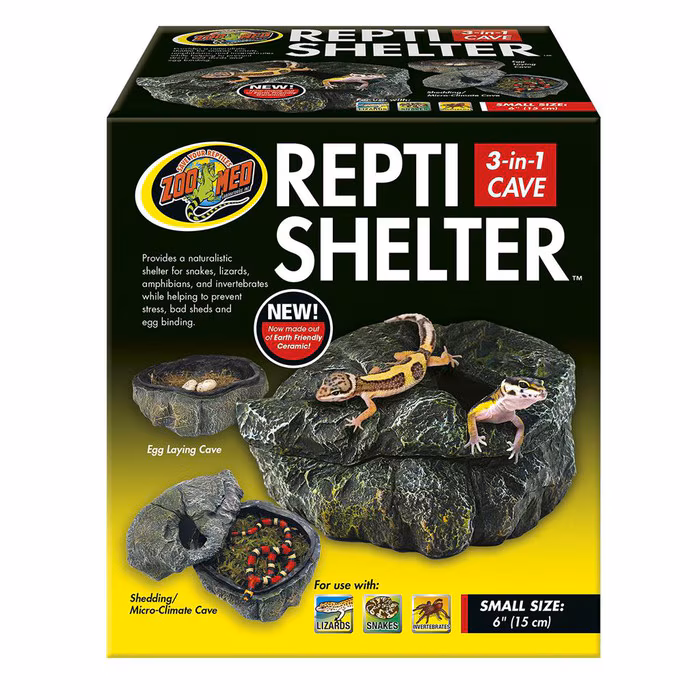 Zoo Med Repti Shelter 3-in-1 Cave – Humid Hide for Reptiles & Geckos