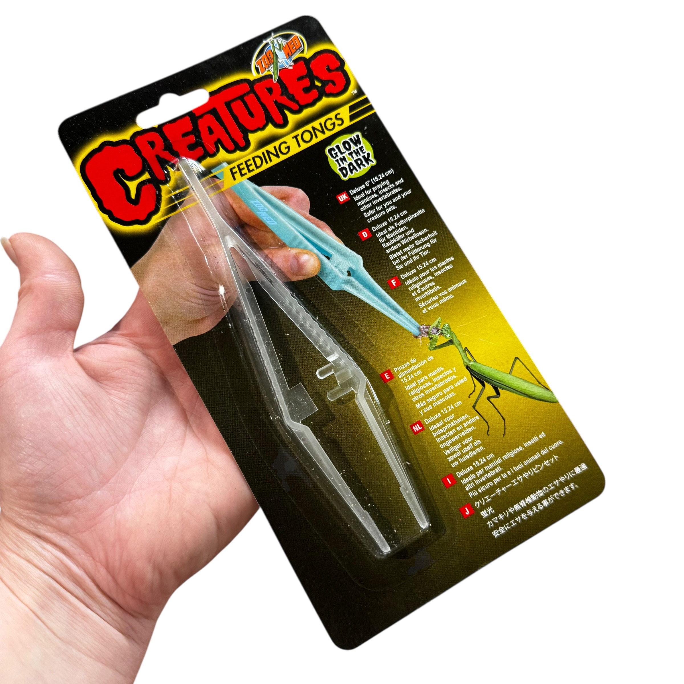 Zoo Med Creatures Plastic Feeding Tweezers – Glow in the Dark (6")