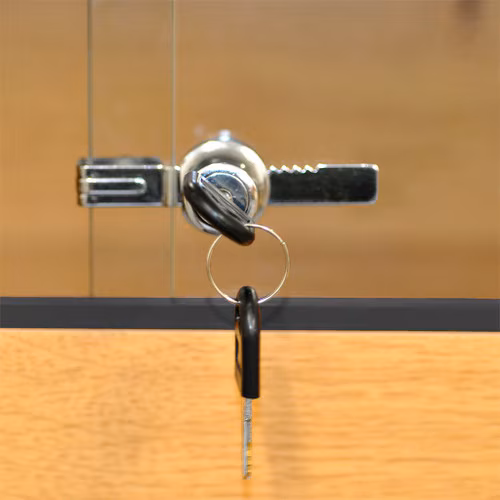 HabiStat Sliding Glass Door Lock – Vivarium Security Lock with 2 Keys (90mm & 120mm)