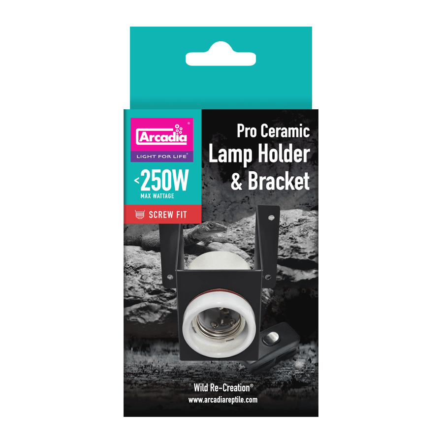 Arcadia Pro Ceramic Lamp Holder & Bracket – Vivarium Heat Lamp Fixture up to 250W