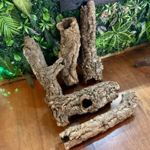 XL Natural Cork Bark Tubes for Reptiles & Bioactive Vivariums (60–90cm)